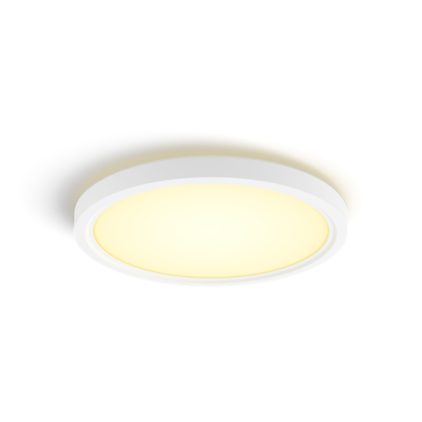 Lähikuva edestä Tento White Ambiance pyöreä kattopaneelivalaisin, 29,1 cm valkoinen